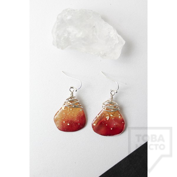 Дизайнерски обеци Nimeria Shop - Everlasting Bouquet  fire petals