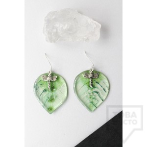 Дизайнерски обеци Nimeria Shop - Everlasting Bouquet green firefly