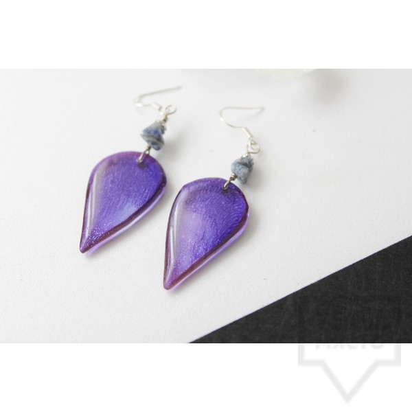 Дизайнерски обеци Nimeria Shop - Everlasting Bouquet purple love