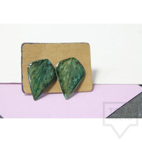 Дизайнерски обеци Nimeria Shop - Forest Raindrops - Blue Dalmatian