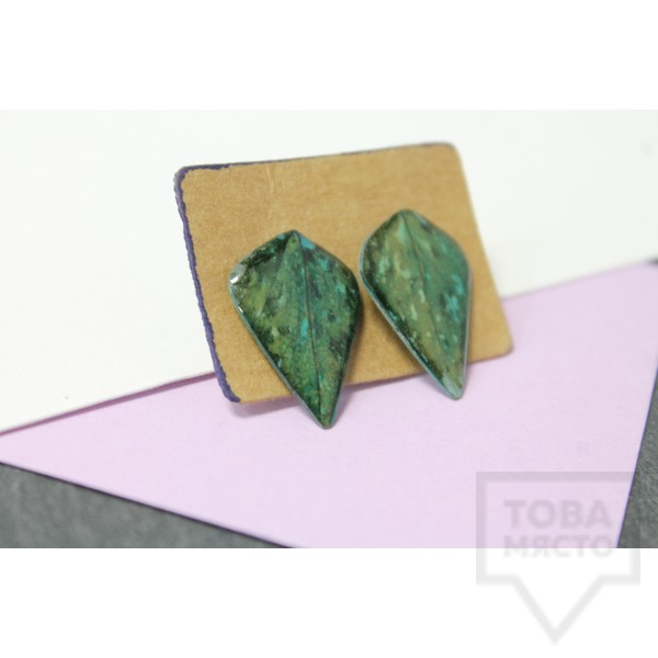 Дизайнерски обеци Nimeria Shop - Forest Raindrops - Blue Dalmatian