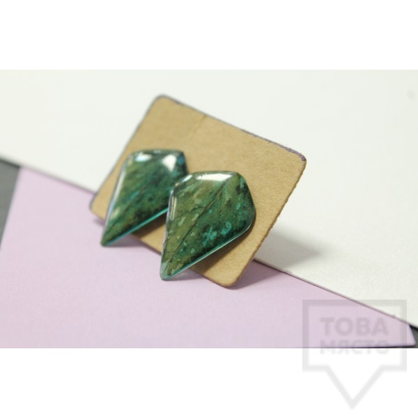 Дизайнерски обеци Nimeria Shop - Forest Raindrops - Blue Dalmatian