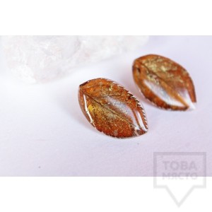 Дизайнерски обеци Nimeria Shop - Forest Raindrops - Brass beauties