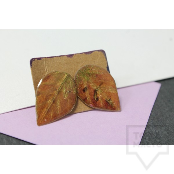 Дизайнерски обеци Nimeria Shop - Forest Raindrops - Golden Autmn