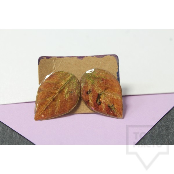 Дизайнерски обеци Nimeria Shop - Forest Raindrops - Golden Autmn