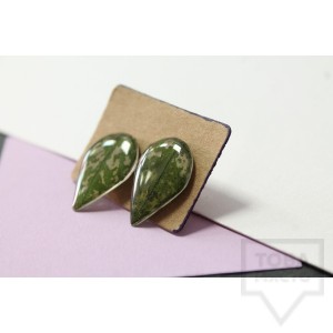 Дизайнерски обеци Nimeria Shop - Forest Raindrops - Green Dalmatian