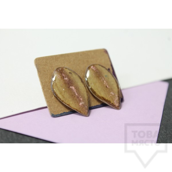 Дизайнерски обеци Nimeria Shop - Forest Raindrops - Mauve Rose