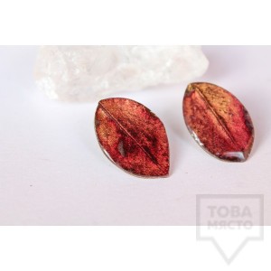 Дизайнерски обеци Nimeria Shop - Forest Raindrops - Red roses