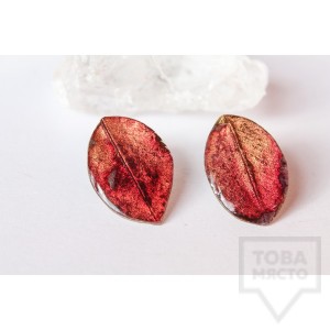 Дизайнерски обеци Nimeria Shop - Forest Raindrops - Red roses