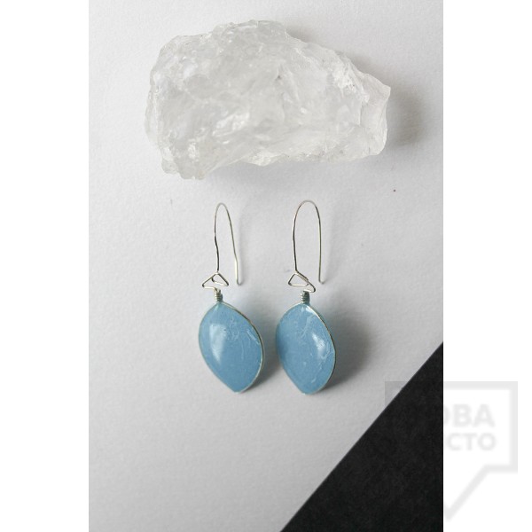 Дизайнерски обеци Nimeria Shop - Seethrough Petals Blue paradise