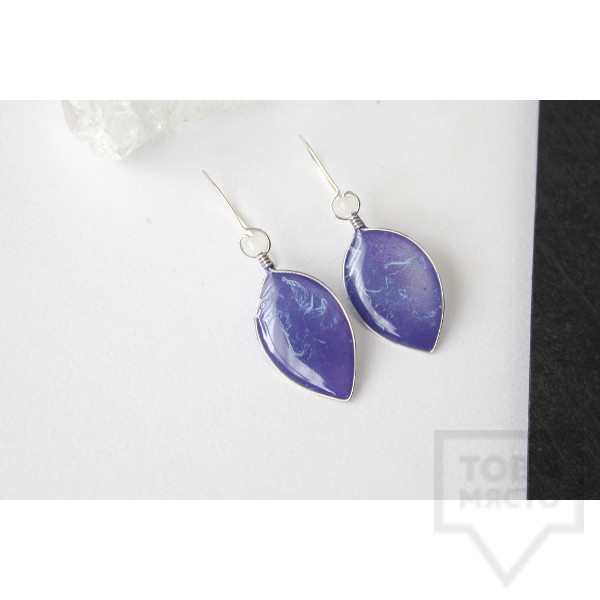 Дизайнерски обеци Nimeria Shop - Seethrough Petals Purple Haze