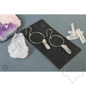 Дизайнерски обеци Nimeria Shop - Silver Knots Crystals