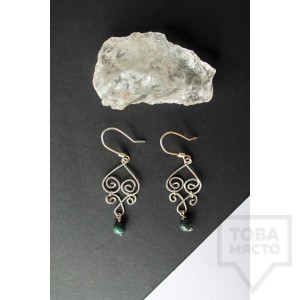 Дизайнерски обеци Nimeria Shop - Silver Knots Jade