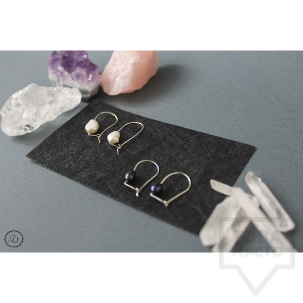 Дизайнерски обеци Nimeria Shop - Silver Knots Pearls