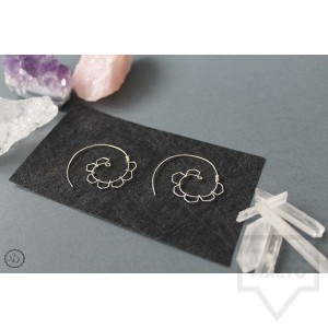 Дизайнерски обеци Nimeria Shop - Silver Knots Seven Petals