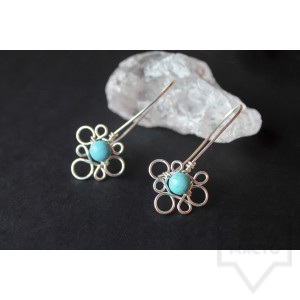 Дизайнерски обеци Nimeria Shop - Silver Knots turquoise bubbles