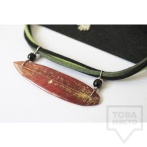 Дизайнерско колие Nimeria Shop - Everlasting Bouquet - green and red choker