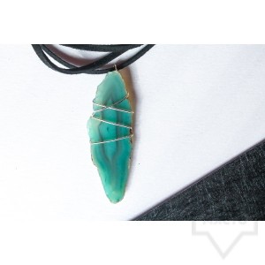 Дизайнерско колие Nimeria Shop - Green agate