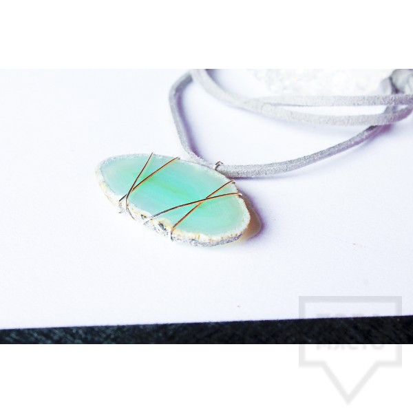 Дизайнерско колие Nimeria Shop - Light agate