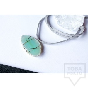 Дизайнерско колие Nimeria Shop - Light agate