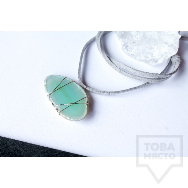 Дизайнерско колие Nimeria Shop - Light agate