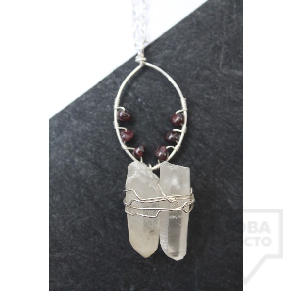 Дизайнерско колие Nimeria Shop - Quartz and garnet