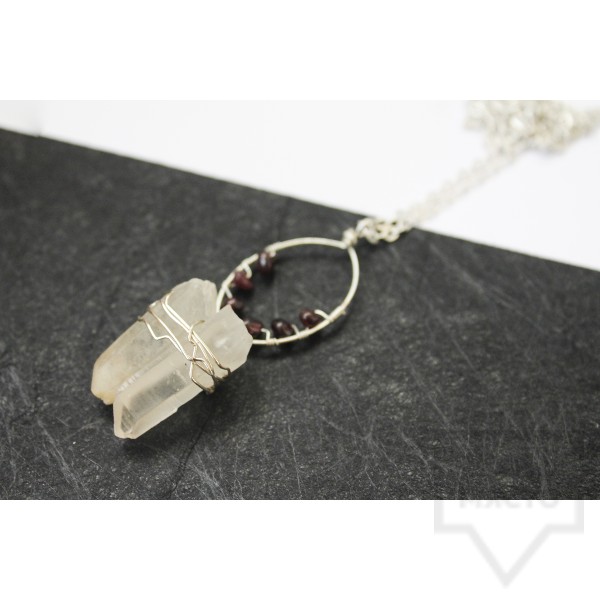 Дизайнерско колие Nimeria Shop - Quartz and garnet