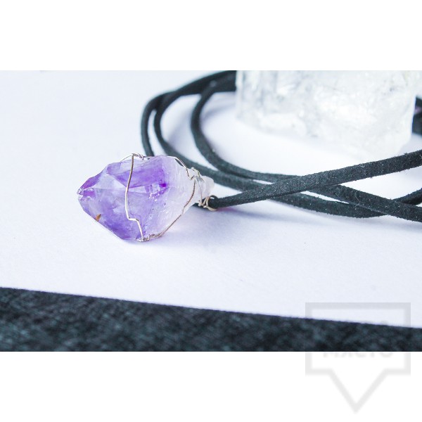 Дизайнерско колие Nimeria Shop - Raw amethyst