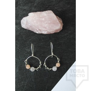 Сребърни обеци Nimeria Shop - Silver Knots stones