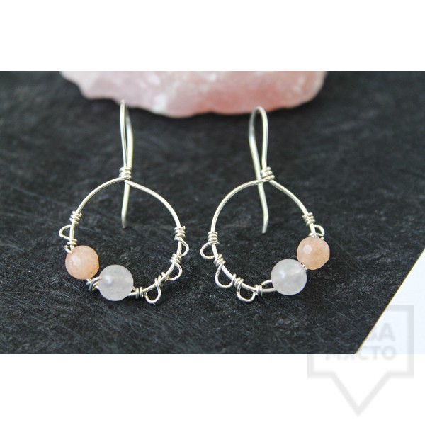 Сребърни обеци Nimeria Shop - Silver Knots stones