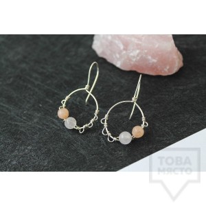 Сребърни обеци Nimeria Shop - Silver Knots stones
