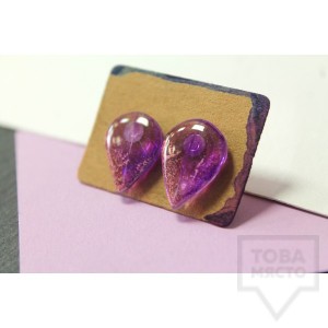 Дизайнерски обеци Nimeria Shop - Forest Raindrops - Purple Haze