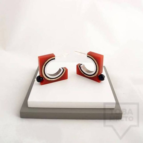 Дамски обеци на винт Panayotov - biscuit fire