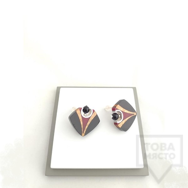 Дамски обеци на винт Panayotov - dragon eye ash