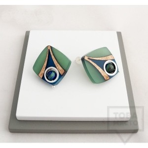 Дамски обеци на винт Panayotov - fish eye flora