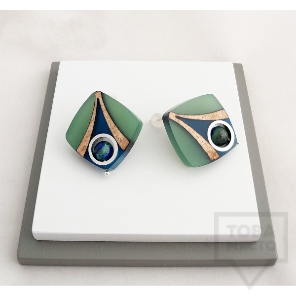 Дамски обеци на винт Panayotov - fish eye flora