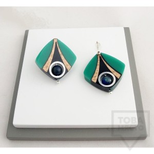 Дамски обеци на винт Panayotov - fish eye grass