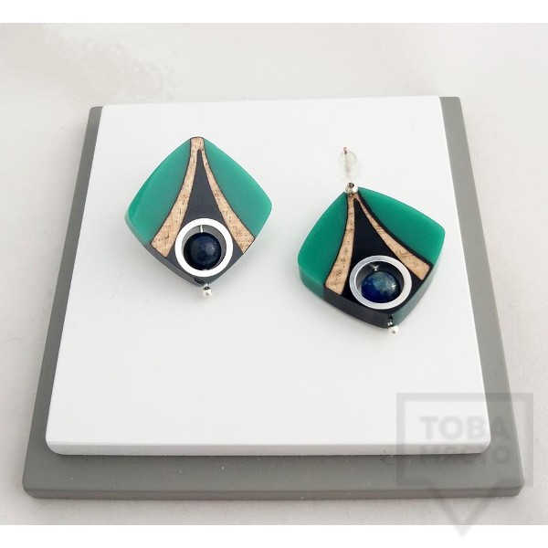 Дамски обеци на винт Panayotov - fish eye grass