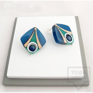 Дамски обеци на винт Panayotov - fish eye night