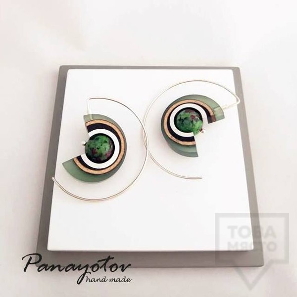 Дамски обеци на винт Panayotov - magic eye flora