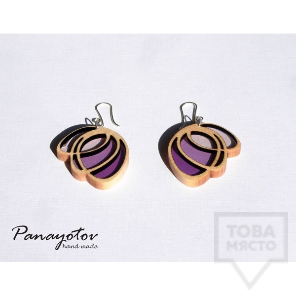 Дизайнерски обеци Panayotov Handmade - lilla butterfly