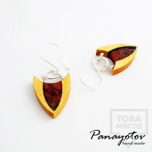 Дизайнерски обеци Panayotov Handmade - Red Sky
