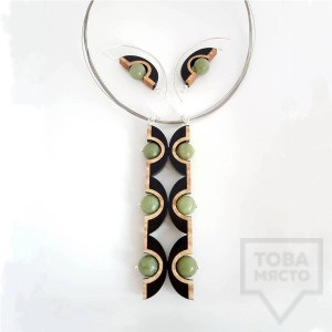 Комплект бижута колие и обеци Panayotov - moon green