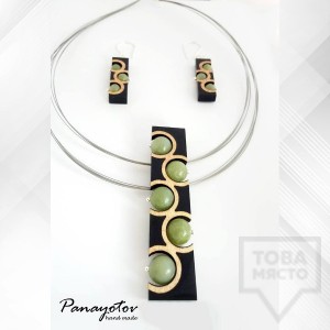 Комплект бижута колие и обеци Panayotov - stone flora