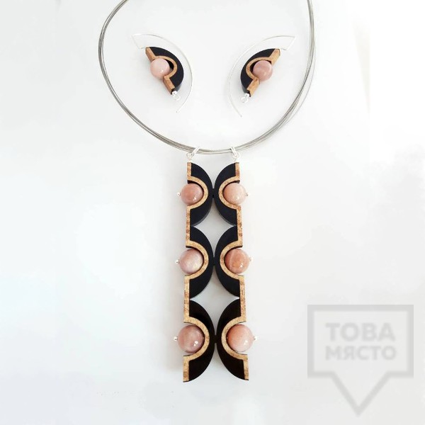 Комплект бижута колие обеци Panayotov - moon rose