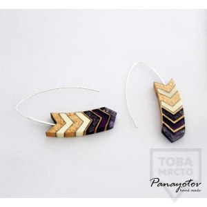 Ръчно изработени обеци Panayotov Handmade - Purple Dig