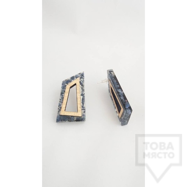 Ръчно изработени обеци Panayotov Handmade - Stone Squares