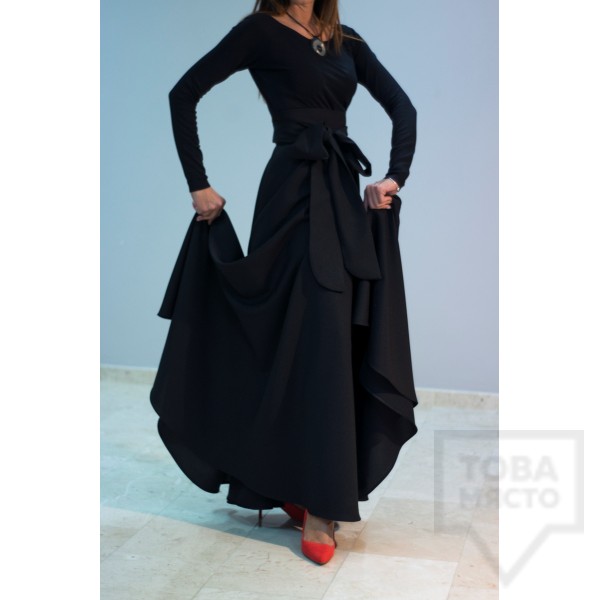 Дамска дълга пола Parola - Margery black maxi