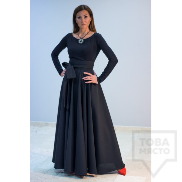 Дамска дълга пола Parola - Margery black maxi