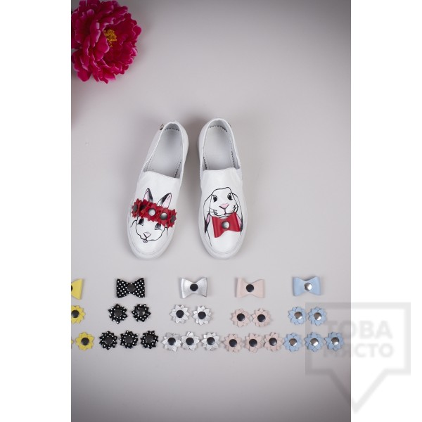 Дамски slip-on кецове Pesh.Art - 3D Bunnies Multi